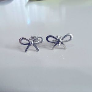 Tiffany & Co sterling silver bow earrings